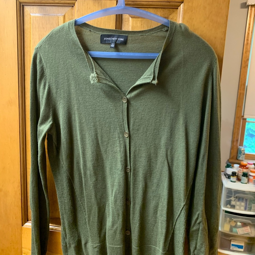 Olive green cardigan